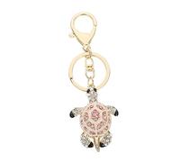 BESTYASH 2pcs Metal Turtle Keychain Pendant Rhinestone Chic Bag Decoration Unique Fashion Hanging Ornament for Keys Handbags and Backpacks Eye-catching Accessory