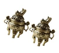BESTYASH 2Pcs Mini Kirin Incense Burner with Lid Handheld Censer for Home Yoga Meditation Fireproof Decorative Aromatherapy Holder for Study Tearoom Temple Bedroom Living