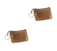 BESTYASH 2pcs Mini Wallet Zippered Holder Retro Coin Purse Card Carrier for Men Women Small Pouch for Cash Business Cards Money Pouch Portable Purse for Birthday Holiday