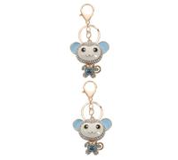 BESTYASH 2pcs Monkey Keychain Charm Cute Metal Hanging Decor for Keys and Bags Stylish Cartoon Monkey Pendant Versatile Keychain Accessory for and Decoration Rhinestone Finish