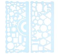 BESTYASH 2pcs Multi-Functional Drawing Rulers Versatile Geometric Stencils Pp Plastic Assorted Color for Students School Work and Construction