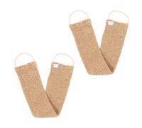 BESTYASH 2pcs Natural Ramie Jute Back Scrubber Straps for Bath Exfoliating Dead Skin Removal Shower Towels with Long Handles for Deep Cleansing and Smooth Skin Care