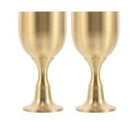 BESTYASH 2pcs Offering Chalice Chalice Wine Cup 7.5x7.5x15inch Brass Vintage Delicate Golden Patterns Cosplay Prop Collectors Churches