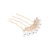 BESTYASH 2pcs Pearl Hair Combs Rhinestone Bridal Side Combs for Weddings and Bridesmaids Elegant Four Tooth Headdress for Women and Easy to Wear Hair Accessories