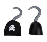 BESTYASH 2pcs Pirate Role-playing Accessories Costume Props Simple Plastic Cloth Lightweight Easy to Store for Halloween Party Performances 8.25x3.54x3.54in