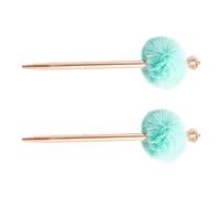 BESTYASH 2pcs Plush Fluffy Ballpoint Pens with Crown Decor, Comfortable to Hold and Lightweight Writing Pens, Cute Office and School Supplies