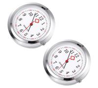 BESTYASH 2pcs Pocket Watch Dial Nurse Fob Quartz Watch Dial with Glass Material Silver Colour Convenient to Carry and Intuitive Display for Creative and Unique Random Style