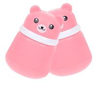 BESTYASH 2pcs Powder Puff Case Bear Shaped Powder Puff Box for Loose Container Dispenser for Body Holder and Storage Bottle for Boy Girl and Boy Girl