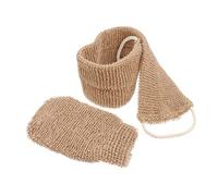 BESTYASH 2pcs Ramie Jute Bath Scrubber Gloves with Long Back Strap Exfoliating Body Washers for Gentle Dead Skin Removal and Smooth Skin Lightweight and Portable for Home and Travel Shower