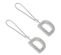 BESTYASH 2pcs Rearview Mirror Letter Charm for Car Decoration Pendant, Lightweight Rhinestone Clay Material with Elegant Bling Crystal Design, Universal Fit Rearview Mirror Accessories