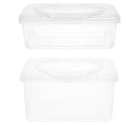 BESTYASH 2pcs Refillable Wipes Dispenser with Flip-top Lid Portable Wet Wipes Holder for Car Bathroom and Office