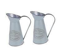 BESTYASH 2pcs Rustic Iron Flower Holders Bucket Vases Multi-purpose Decorative Dried Flower Arranging Vase for Home and Party Decorations