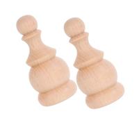 BESTYASH 2pcs Solid Wood Finials for Staircase Posts and Bedposts Unfinished Classic Roman Design DIY Decorative Wood Finial Ends for Curtain Rods and Home Crafts Vintage Inspired Wooden