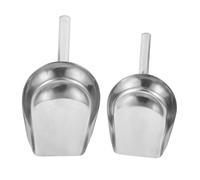 BESTYASH 2pcs Stainless Steel Metal Scoop Set, Handy and Portable Kitchen Shovels for Ice, Flour, Grains, Candy, and Food Scooping in Home and Kitchen Use