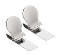 BESTYASH 2pcs Stainless Steel Money Clips Practical Cash Clamp for Office Use Metal Bill Holder for Currency Tickets Credit Cards and Sturdy Money Storage Clamp
