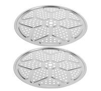 BESTYASH 2pcs Stainless Steel Steamer Rack Round Cooking Tray for Pressure Cooker Canner Racks Even Steam Distribution for Vegetables Dumplings Seafood