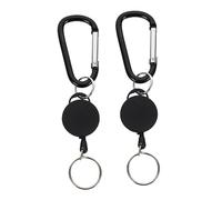 BESTYASH 2pcs Stretchable Badge Key Anti-Lost Carabiner Portable Id Holders for Outdoor Activities Lightweight and Keychains for Hiking and Camping