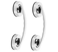 BESTYASH 2PCS Suction Cup Bath Handles Removable Safety Grab Bars for Seniors No Drilling Adhesive Shower Handles for Glass Portable Support for Bathroom Stability