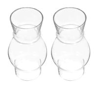 BESTYASH 2pcs Vintage Glass Lampshade for Oil Lamp Replacement Chimney Lamp Cover with Bright and Lighting Suitable for Small Oil Light in Porch Or Hallway