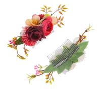 BESTYASH 2pcs Wedding Essential Comb Rose Flowers Hair Comb Side Hairpin for Bride Vintage Hair Accessories
