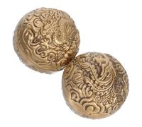 BESTYASH 2pcs Weighted Brass Hand Exercise Balls with Dragon Phoenix Pattern Smooth Rotating Fitness Balls for Grip Strengthening Finger Dexterity Rehabilitation Training