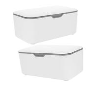 BESTYASH 2pcs Wipe Dispenser Boxes with Lid Baby Wipes Holder Sealed Dustproof Container for Home and Travel Bathroom Storage Organizer Gray