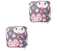 BESTYASH 2pcs Women Cartoon Pattern Period Bag Travel Sanitary Pad Pouch with Zipper Cute Decorative Storage for Menstrual Products Stylish and Portable Design for Women