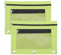 BESTYASH 2pcs Zipper Pencil Containers Large Capacity Lightweight Oxford Cloth Pen Bags Green Office Stationery Pouches for Students and Teachers