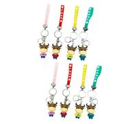 BESTYASH 2sets Cartoon Ox Key Chains Bag Accessories Red Yellow Green Lightweight Pendants for Keys for Adults and Boys and Girls
