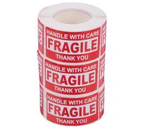 BESTYASH 3 Rolls Fragile Warning Labels Adhesive Stickers for Shipping and Moving Small Sturdy Fragile Stickers with English Text Self-Adhesive for Handling Care