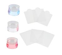 BESTYASH 3 Sets Nail Art Stamping Kit Transparent Colored Silicone Stamper with Stamping Plates for DIY Manicure Easy Pattern Transfer Create Unique Nail Designs