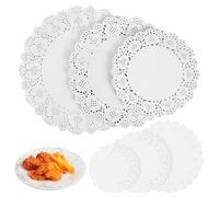 BESTYASH 300 Pcs Round Lace Paper Doilies Decorative Tableware for Food Cakes Desserts Oil Absorbent Flower Patterned Paper Doilies for Parties Weddings