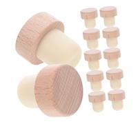 BESTYASH 30pcs Beech Wood T-Shaped Wine Cork Stoppers Smooth Finish Glass Bottle Cork Plugs Sealing Caps for Wine Bottles Apothecary Jars DIY Projects