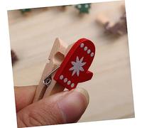 BESTYASH 30Pcs Christmas Wooden Clips Mini Clothespins with Santa Tree Glove Elk Designs Decorative Photo Paper Pegs for Hanging Cards Crafts and Banner Displays
