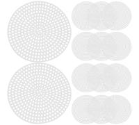 BESTYASH 30Pcs Round Plastic Mesh Sheet 7.7Cm White Cuttable Cross Stitch Grid for DIY Embroidery and Bag Bottom Liner