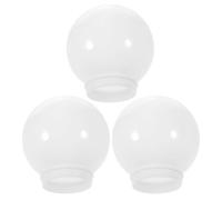 BESTYASH 3pcs Acrylic Globe Lampshades Milk White 150mm Diameter Outdoor Post Light Covers Wall Lamp Shades 7.5cm Threaded Opening for Garden and Courtyard Lighting