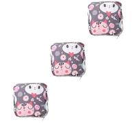 BESTYASH 3pcs Cartoon Pattern Period Bag Travel Sanitary Napkin Pouch with Zipper Design Decorative and Practical Storage for Women Durable and Convenient Toiletry Accessory