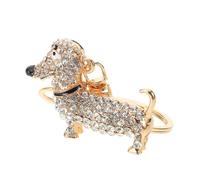 BESTYASH 3pcs Dachshund Dog Keychain Crystal Rhinestones Premium Zinc Alloy Key for Handbag Purse Car Decorative Souvenir Pendant for Women and Girls Unique Idea