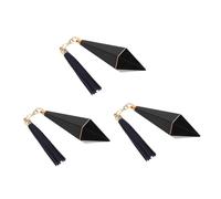 BESTYASH 3pcs Diamond Tassel Lipstick Tubes with Covers for DIY Lip Cream Storage Portable Makeup Supplies Women Sleek Black Design Prevents Leakage