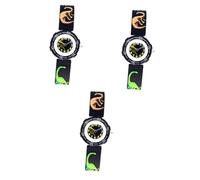 BESTYASH 3pcs Dinosaur Pattern Boy Girl Quartz Watch Cartoon Wrist Watch for Boys and Girls Unique Design and Cute Fashion Black