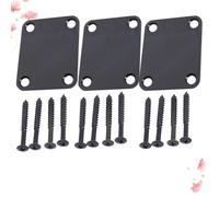 BESTYASH 3pcs Electric Guitar Neck Plate Guitar Neck Joint Plate Metal Multi-purpose Strength Connecting Board with Screws Easy to Use for Electric and Bass Accessories