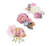 BESTYASH 3pcs Faux Flower Hairpins for Boys and Girls and Brides Non-Slip Floral Hair Clips for Weddings Elegant Hair Accessories for Girls and Toddlers