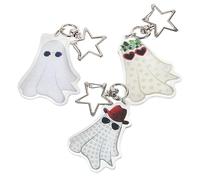 BESTYASH 3pcs Ghost Keychains Cute Halloween Keyring Party Favors for Goodie Bags Backpack Accessories and Holiday Decorations