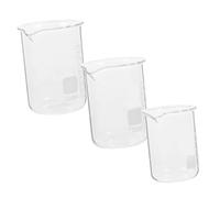 BESTYASH 3pcs Glass Graduated Measuring Cups Transparent Beakers with Scales for Accurate Liquid Measurement Laboratory and Cooking Use