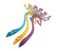 BESTYASH 3pcs Handheld Plastic Scalp Massager Claw Comb Set, 9-Claw Manual Hair Relaxation Brush for Deep Stress Relief, Portable Travel Head Scalp Massage Tool in Purple, Gold, and Blue