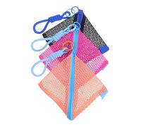 BESTYASH 3pcs Mini Mesh Makeup Bags with Zipper and Lanyard Transparent Small Cosmetic Organizer Pouches for Lipstick Coin Headphones Portable Travel Toiletry Storage for Women