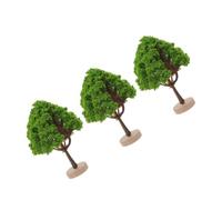 BESTYASH 3pcs Miniature Garden Tree Simulation Roadside Trees Model Complete Bonsai Decor for Architecture Micro Landscape Crafts