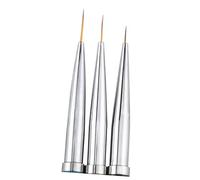 BESTYASH 3Pcs Nail Art Brush Metal Handle Thin Tip Painting Pens for DIY Nail Designs Durable and Safe Tools for Fine Details Flowers Patterns for Manicure Use