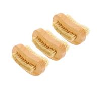 BESTYASH 3Pcs Natural Beech Wood Nail Brushes with Double Sided Bristles Portable Household Fingernail Cleaner for Nail Stain and Dust Removal Smooth Comfortable Grip and Daily Use