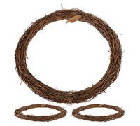BESTYASH 3pcs Natural Rattan Vine Wreath Frames, 11.4x7.4 Inch Rustic Twig Vine Wreath Bases for Christmas, Front Door and Wall Hanging, DIY Farmhouse Boho Garland Decorations
